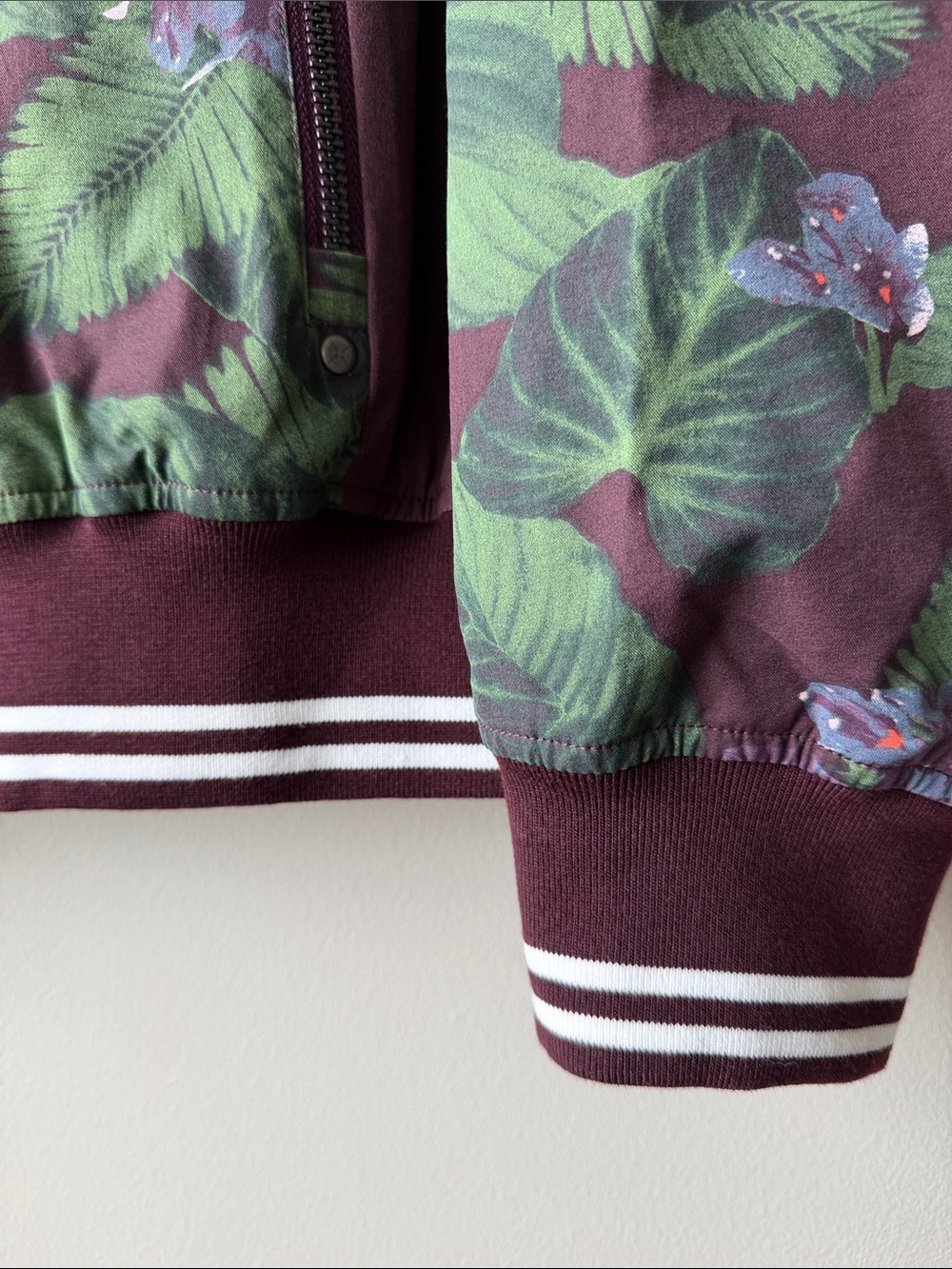 GSTQ Floral Pinstripe Bomber Jacket in Green Men’s Medium - Picture 3 of 16